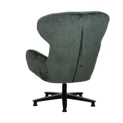 Sillón Giratorio Verde con Base Metálica y Tapizado Suave 612622