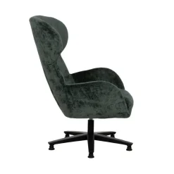 Sillón Giratorio Verde con Base Metálica y Tapizado Suave 612622
