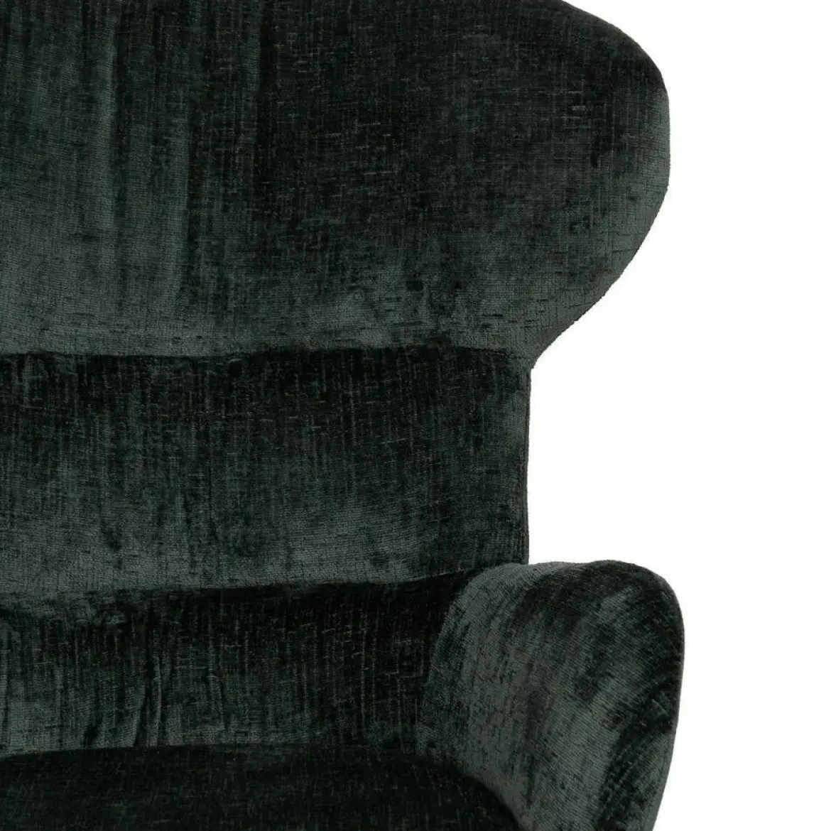 Sillón Giratorio Verde con Base Metálica y Tapizado Suave 612622