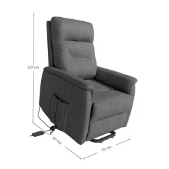 Sillón Levantapersonas Tapizado en tela Pizarra DIANA