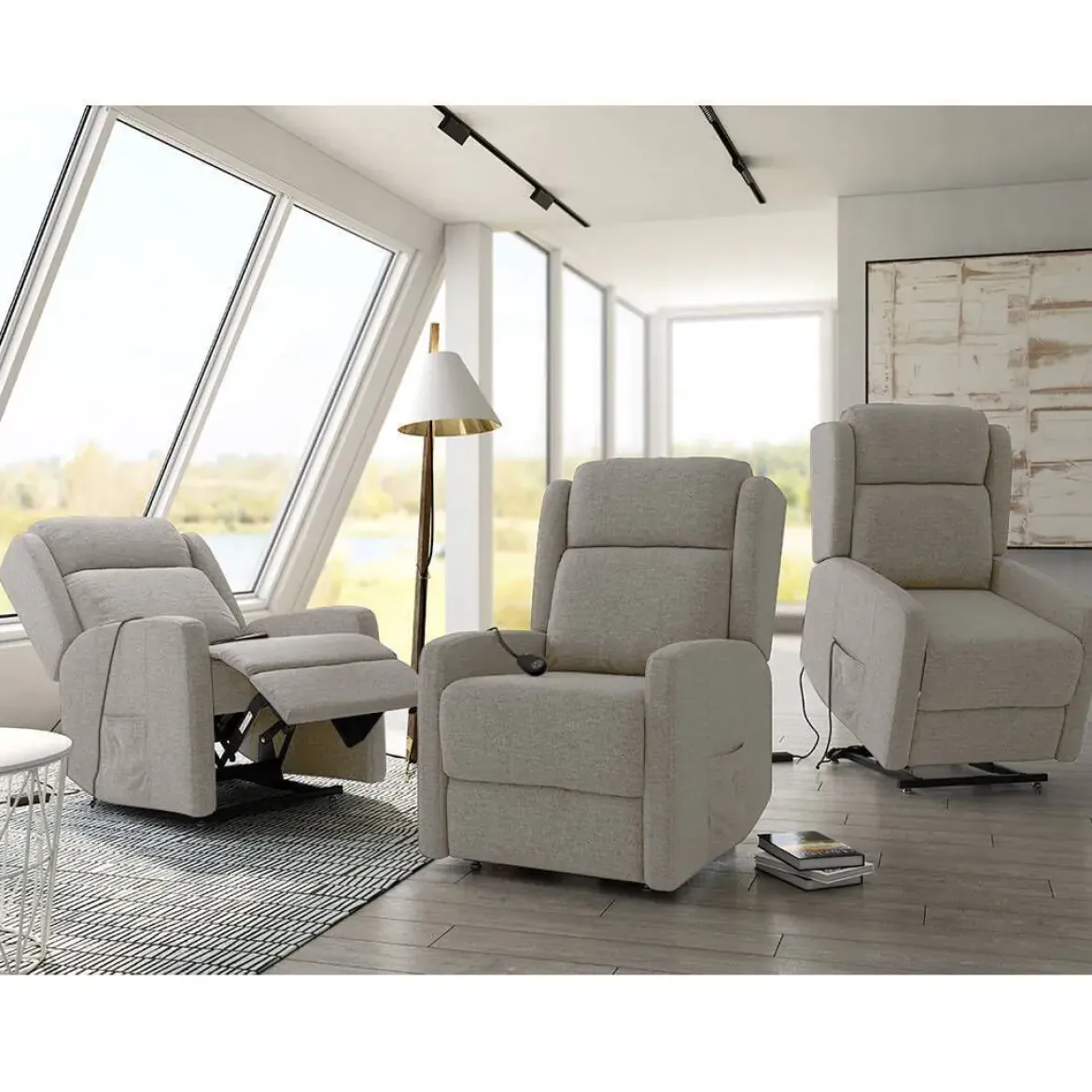 Sillón Levantapersonas Tapizado en tela CELIA