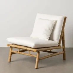 Sillón Natural en Bambú con Tapizado Desenfundable 613209