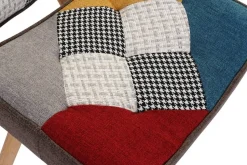 Sillón Orejero Patchwork Multicolor con Reposapiés MB-206260