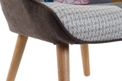 Sillón Orejero Patchwork Multicolor con Reposapiés MB-206260
