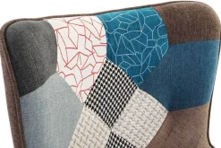 Sillón Orejero Patchwork Multicolor con Reposapiés MB-206260