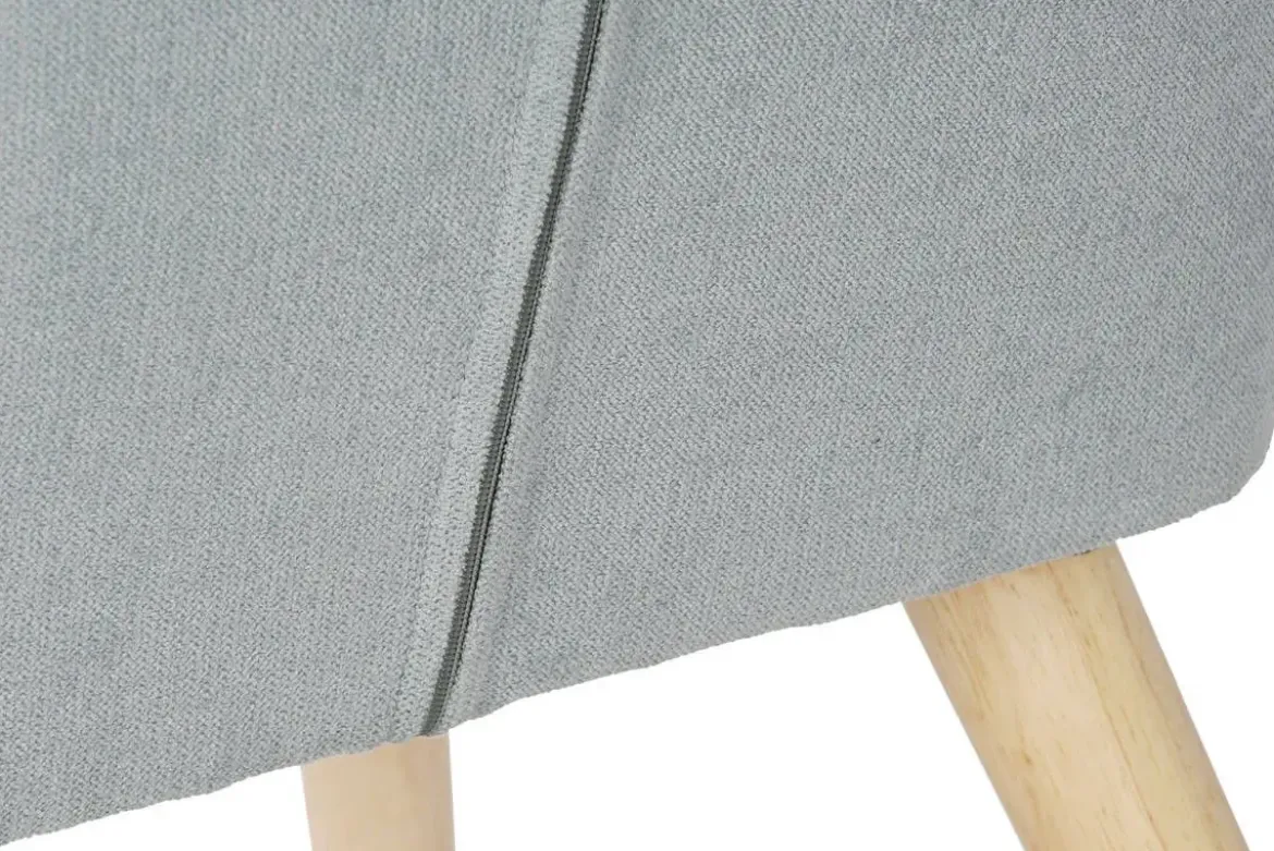 Sillón Orejero Tapizado Multicolor con Reposapiés Madera Hevea MB-207731