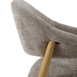 Sillón Pequeño de Madera de Roble Tapizado Topo GABAR 11688