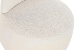 Sillón Puff Tapizado en Poliéster Borreguito Blanco MB-199964