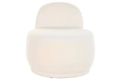 Sillón Puff Tapizado en Poliéster Borreguito Blanco MB-199964