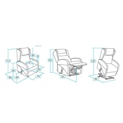 Sillón Relax con Levanta Personas Tapizado en Tela TREVISO