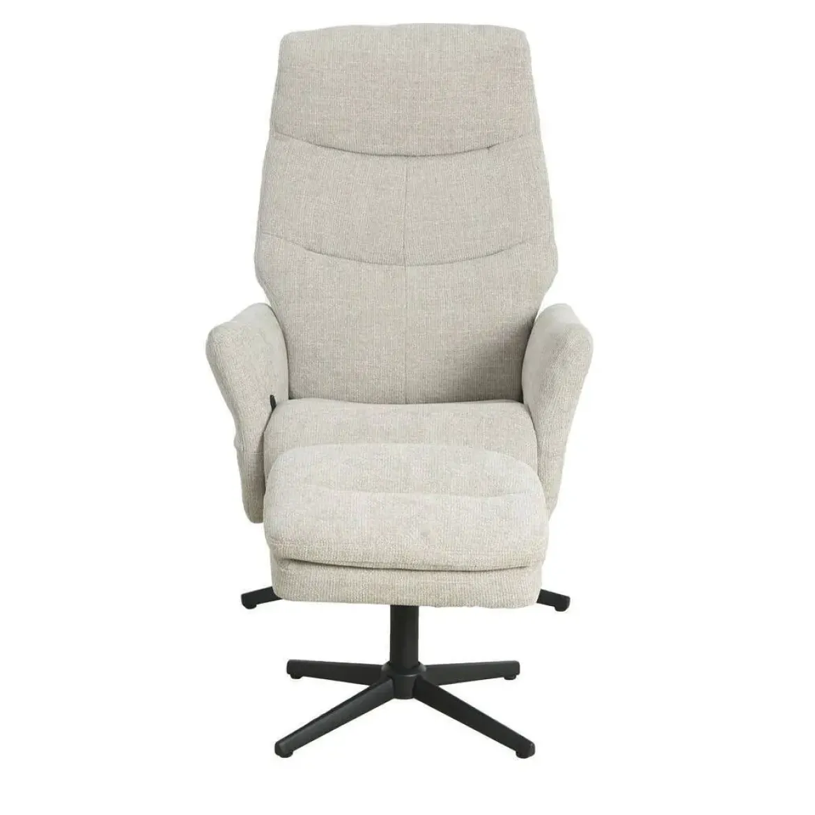 Sillón Relax con Puff Tapizado en Tela Gris Claro MAX