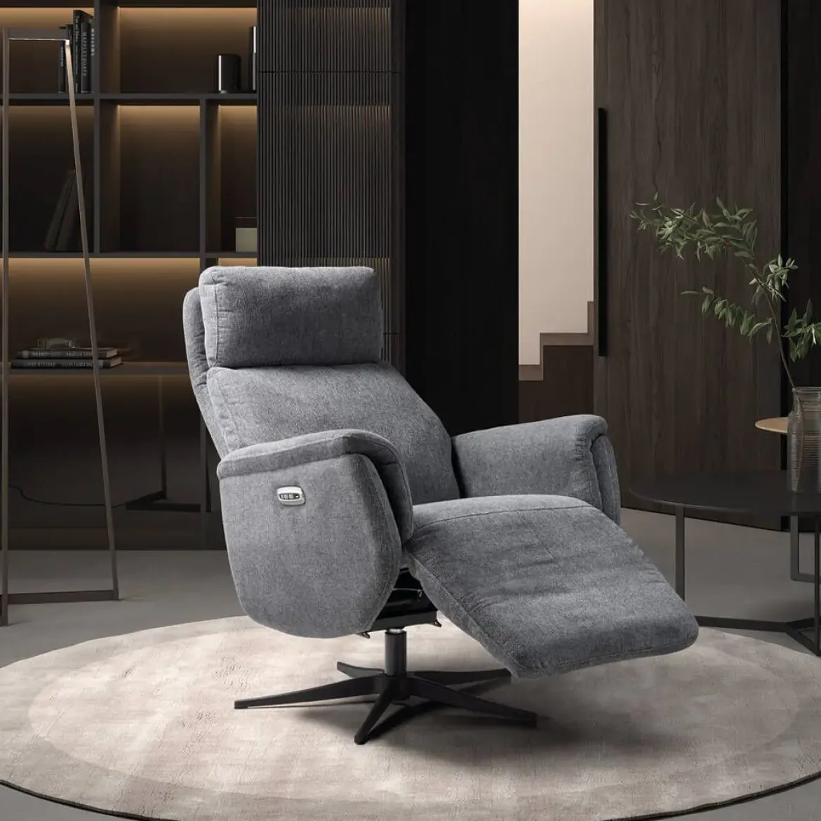 Sillón Relax Eléctrico con Botononera Tapizado en Tela ELCHE
