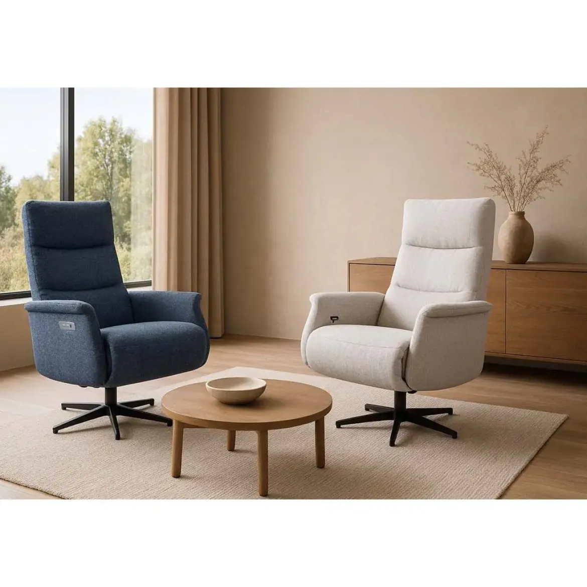 Sillón Relax Eléctrico Tapizado en Tela ERIC