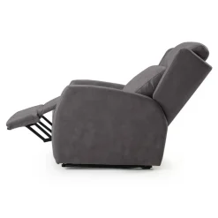Sillón relax elevador modelo RIVER con ruedas tapizado en tela gris