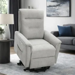 Sillón Relax Levantapersonas con 2 Motores Tapizado en Tela ARGOS