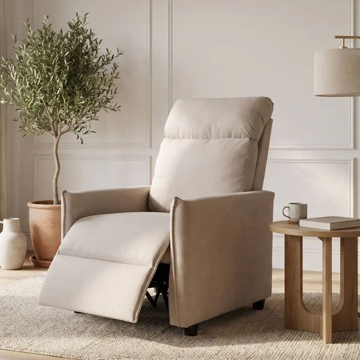 Sillón Relax Manual Push Back Tapizado en Tela ARLO