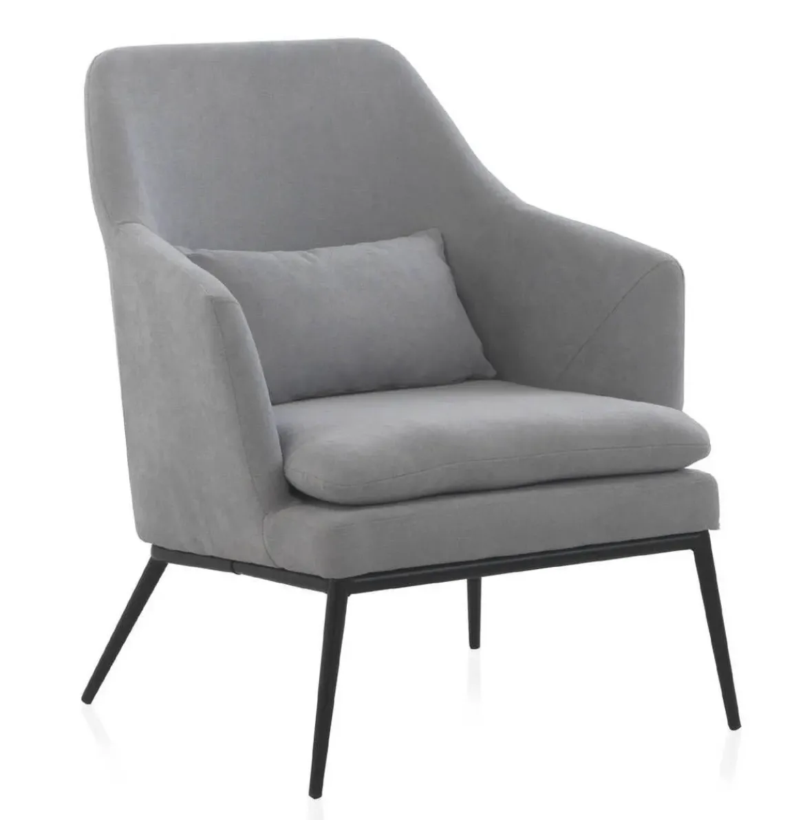 Sillón Tapizado con Cojín y Patas Metálicas GABAR