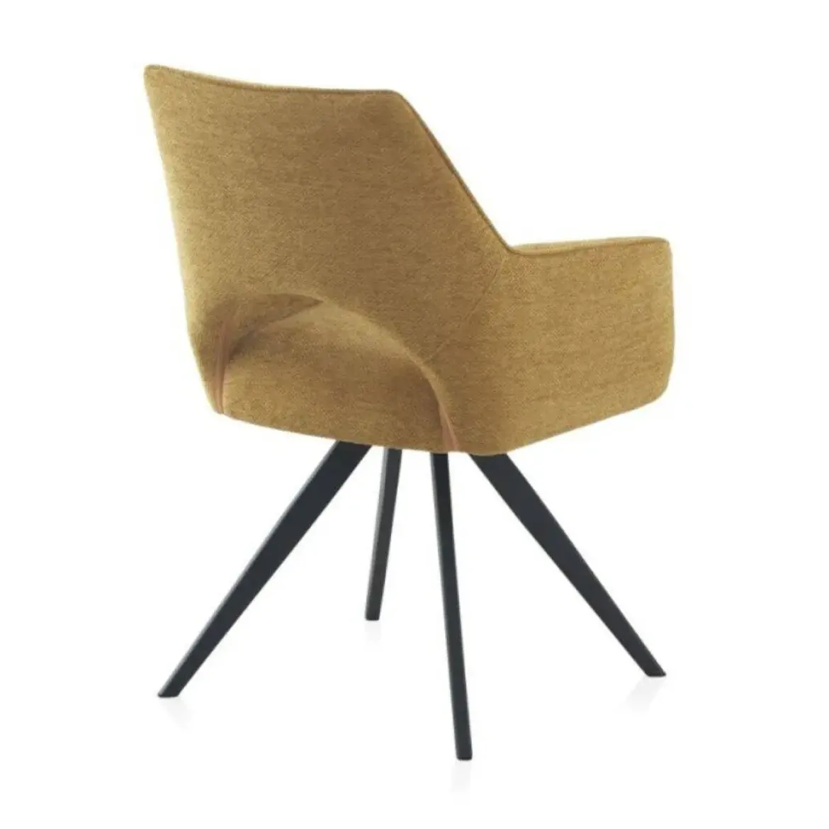 Sillón tapizado en color mostaza con patas metálicas negras GABAR 11059/1