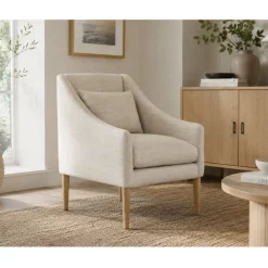 Sillón Tapizado en Poliéster Beige MB-221647