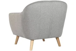 Sillón Tapizado en Poliéster Color Topo con Patas de Madera MB-221694