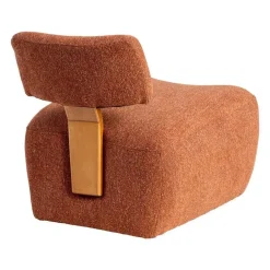 Sillón Tapizado Jaspeado Color Teja de Madera Nórdico 615253