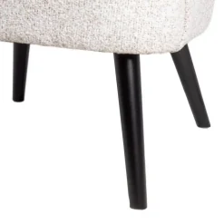 Sillón Tapizado Jaspeado Crudo con Patas de Madera 615250