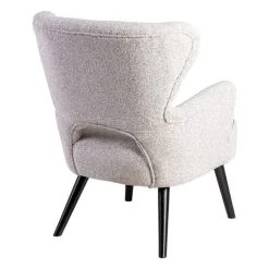 Sillón Tapizado Jaspeado Crudo con Patas de Madera 615250