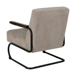 Sillón Taupe de Metal y Tejido con Patas Negras 613473