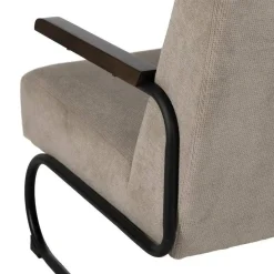 Sillón Taupe de Metal y Tejido con Patas Negras 613473