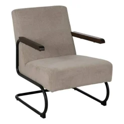 Sillón Taupe de Metal y Tejido con Patas Negras 613473