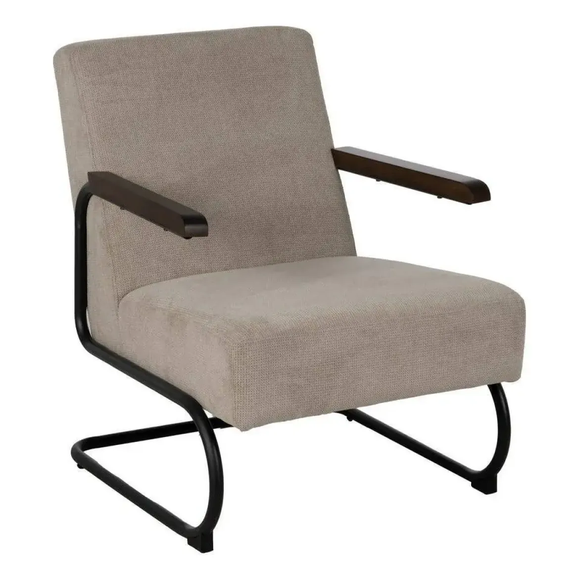 Sillón Taupe de Metal y Tejido con Patas Negras 613473