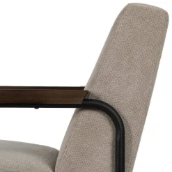 Sillón Taupe de Metal y Tejido con Patas Negras 613473