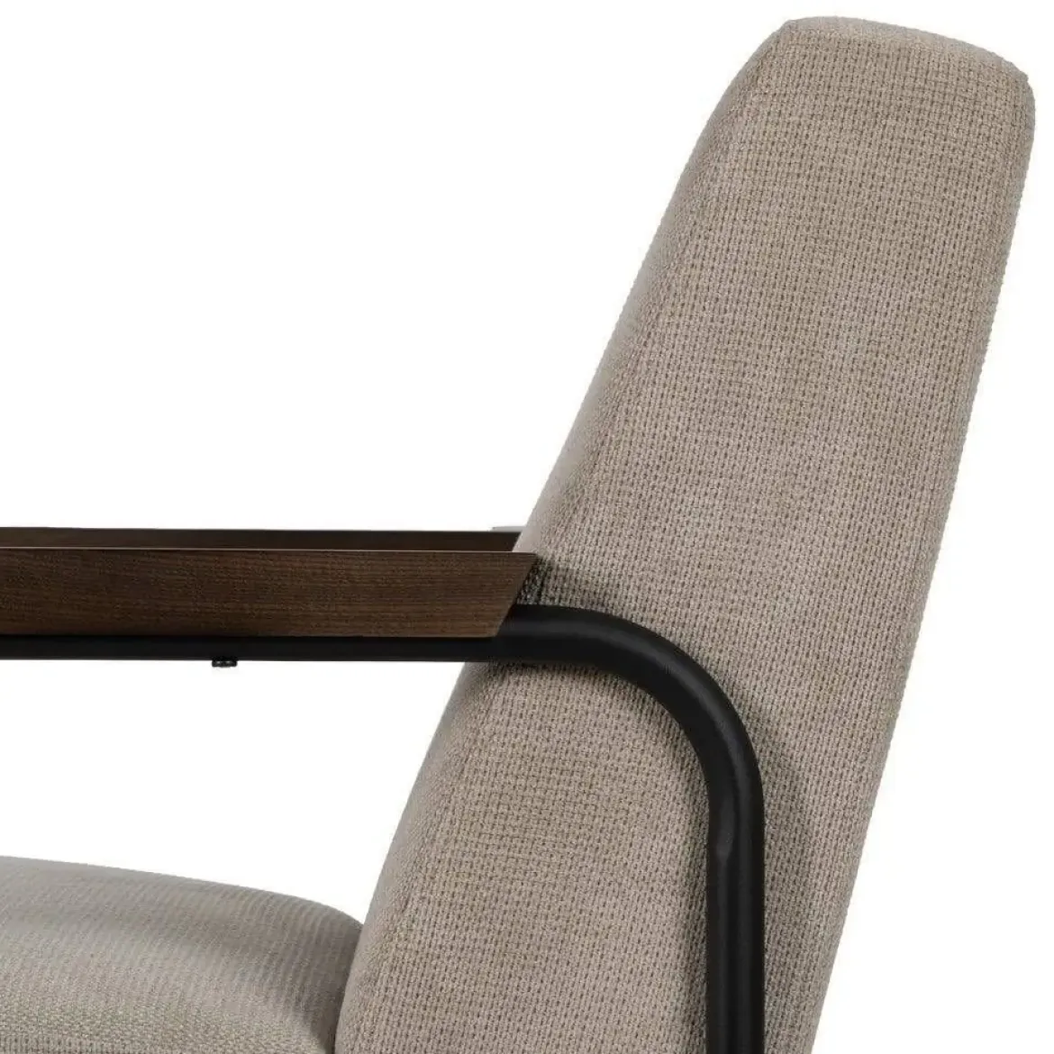 Sillón Taupe de Metal y Tejido con Patas Negras 613473