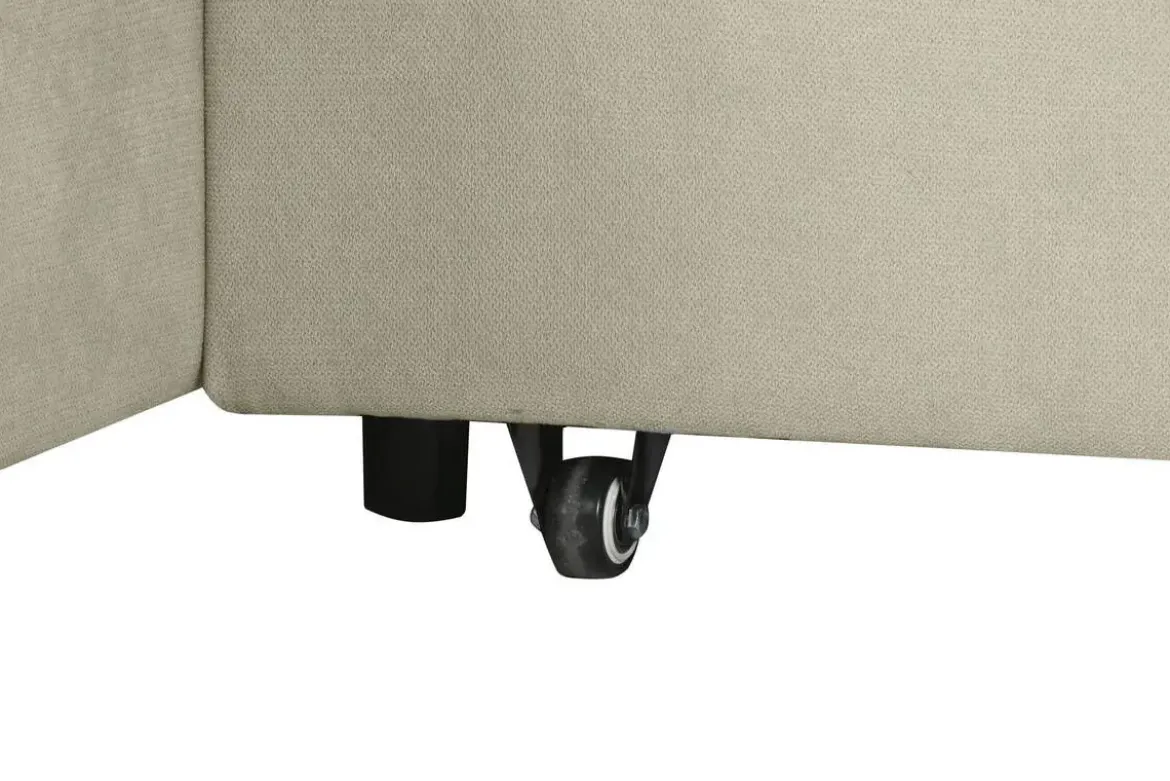 Sofá Cama Chaiselongue en Poliéster Arena con Estructura de Madera MB-218994