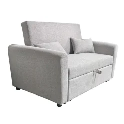 Sofá Cama Clic Clac de 2 Plazas Tapizado en Tela Gris CIRO