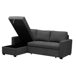 Sofá Cama con Chaise Longue Reversible con Arcón color Gris PATON