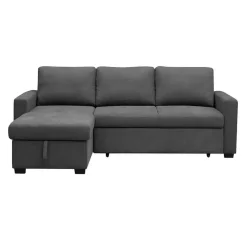 Sofá Cama con Chaise Longue Reversible con Arcón color Gris PATON