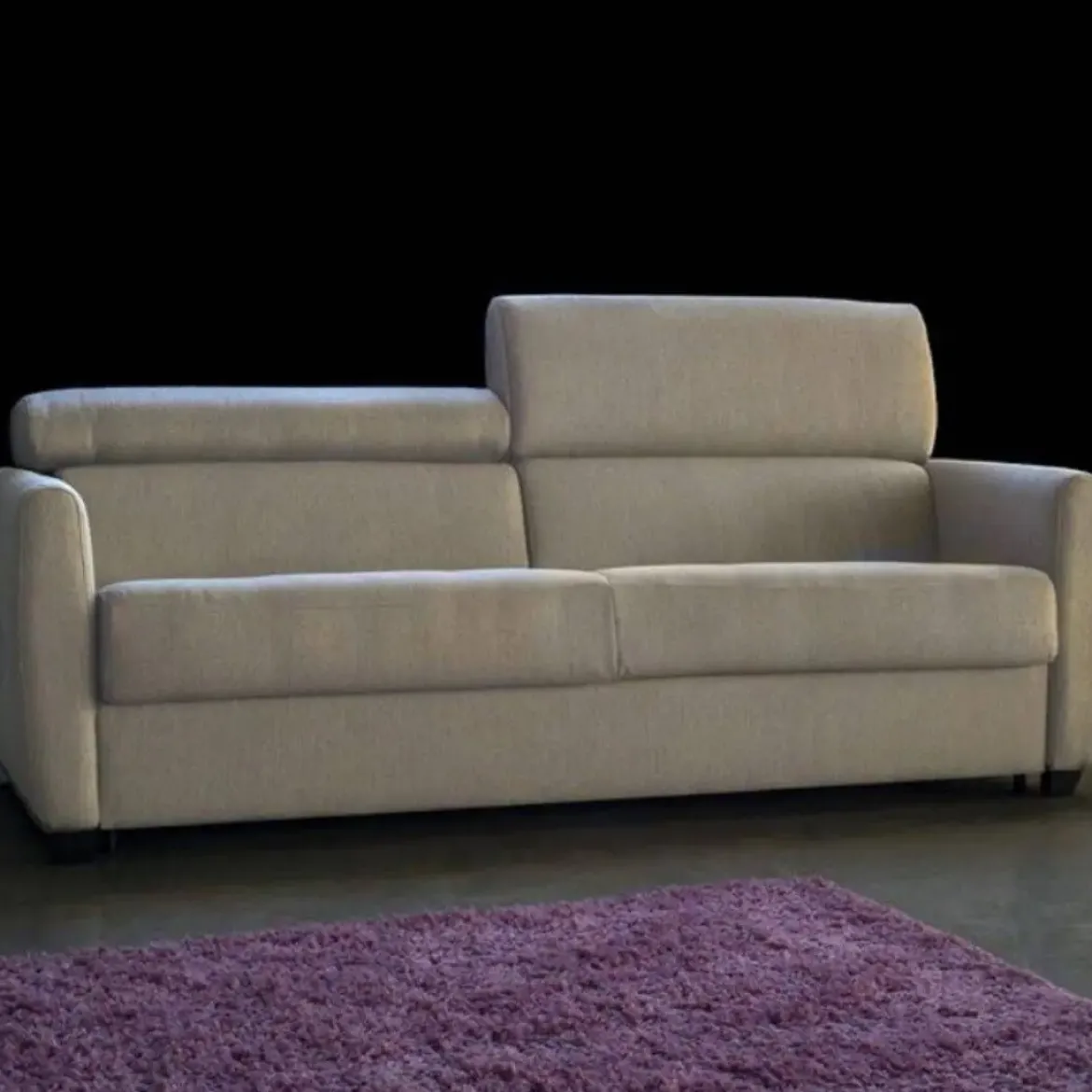 Sofá Cama con 3 Plazas y Patas de Madera PROST