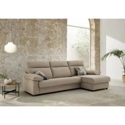 Sofá Cama Italiano con Chaise Longue y Arcón IRATI