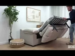 Sofá Cama 3 Plazas de Apertura Italiana con Colchón de 12 cm FREE
