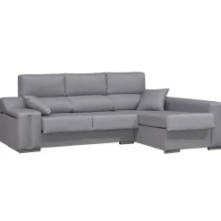 Sofá Chaise Longue con Arcón Derecha y 2 Puff SALOMON