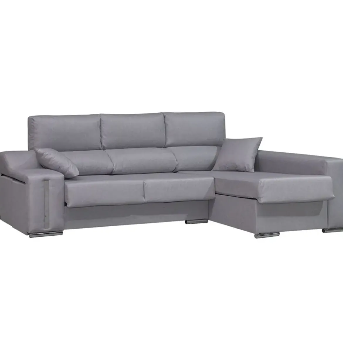 Sofá Chaise Longue con Arcón Derecha y 2 Puff SALOMON