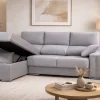 Sofá Chaise Longue con Arcón Izquierda y 2 Puff SALOMON