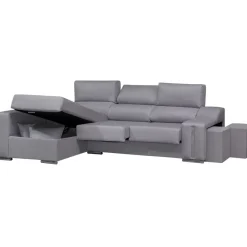 Sofá Chaise Longue con Arcón Izquierda y 2 Puff SALOMON