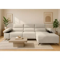 Sofá Chaise Longue con Arcón y Asientos Deslizantes Derecha LEXI