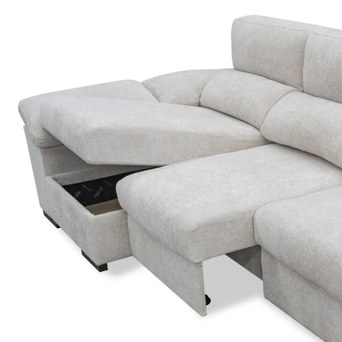 Sofá Chaise Longue con Arcón y Asientos Deslizantes Izquierda ELAN