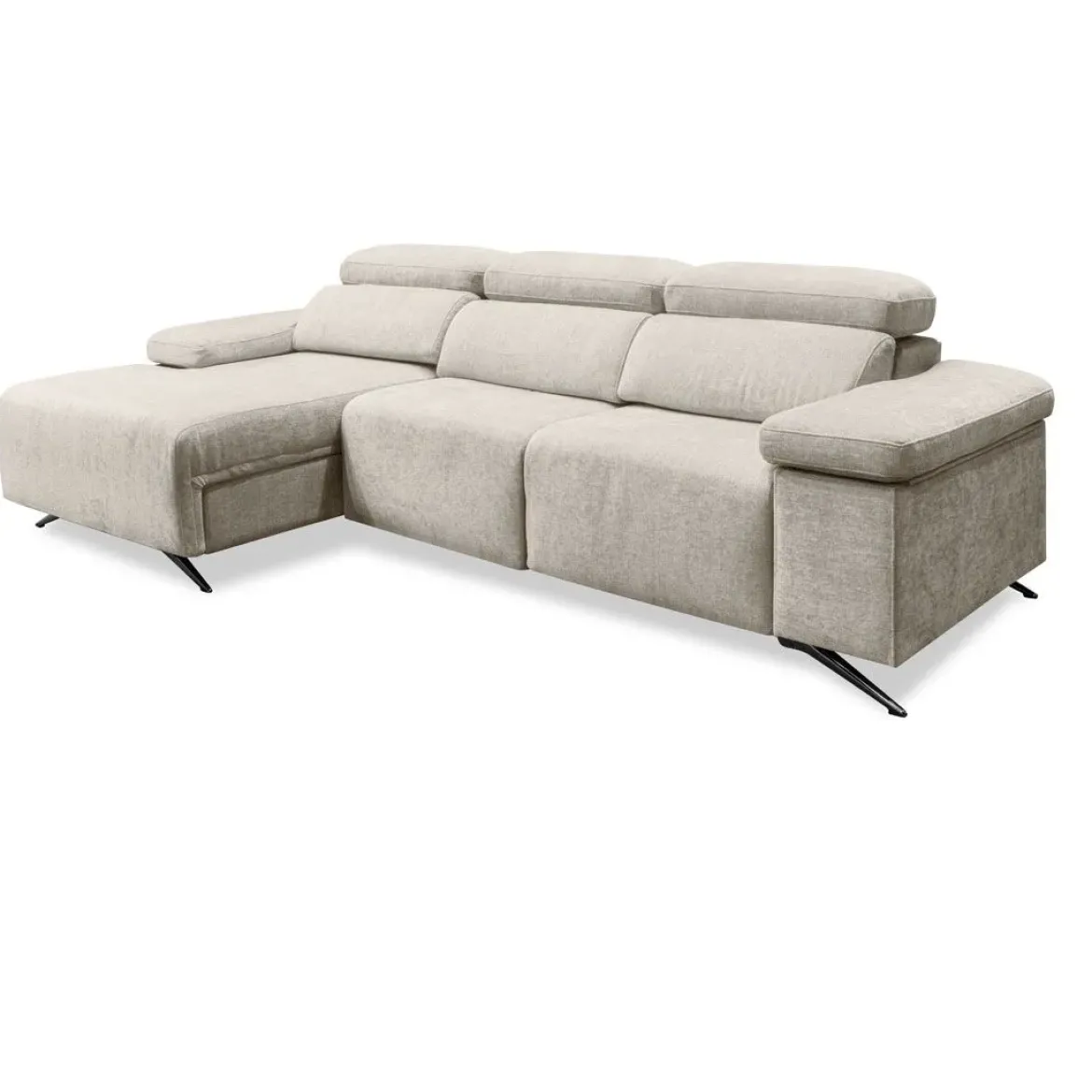 Sofá Chaise Longue con Arcón y Asientos Deslizantes Izquierda LEXI