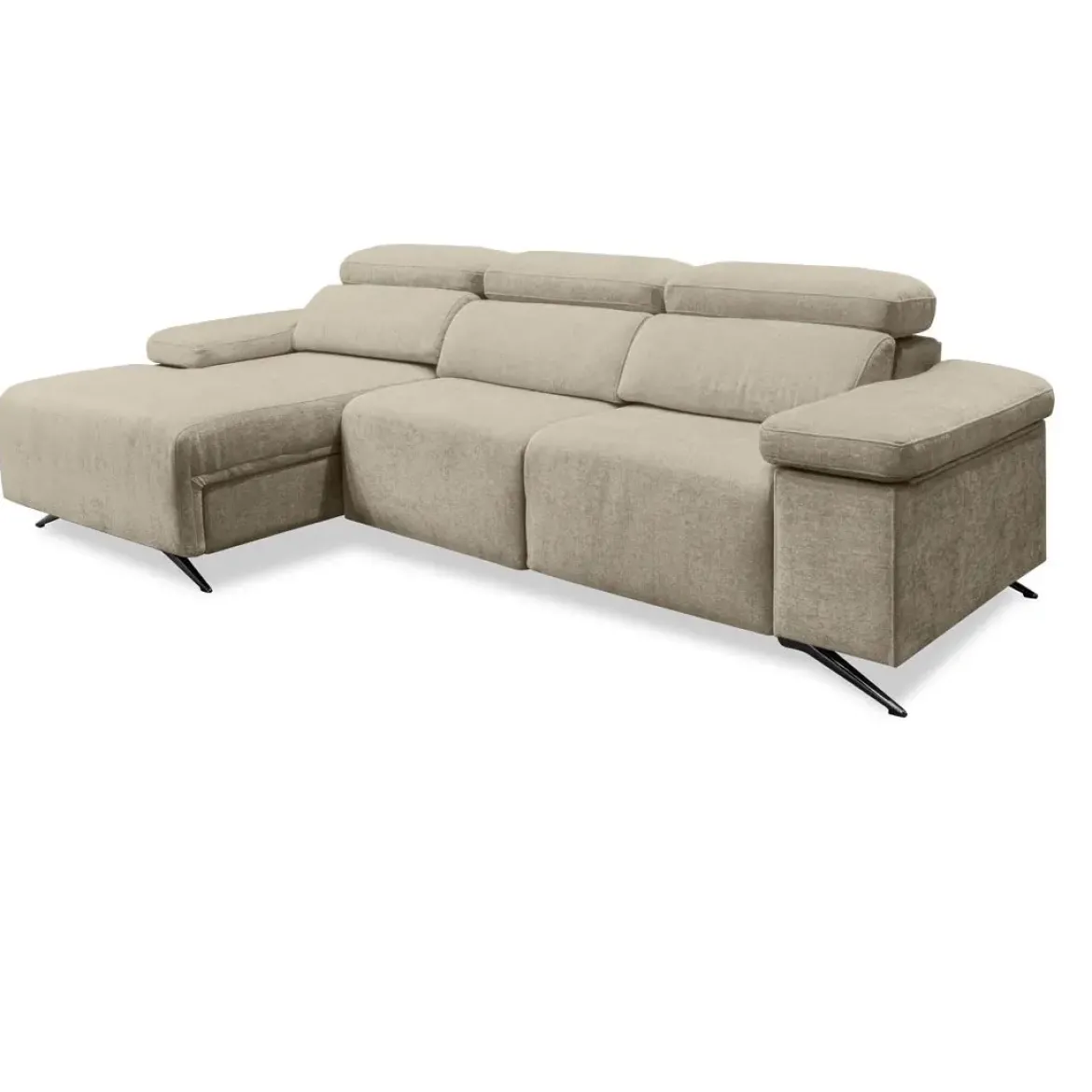 Sofá Chaise Longue con Arcón y Asientos Deslizantes Izquierda LEXI