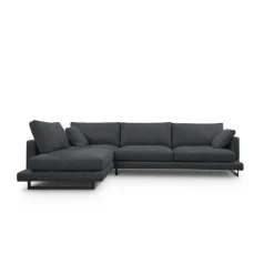Sofá Chaise Longue de Patas Altas Tapizado en Tela Izquierda QUEEN