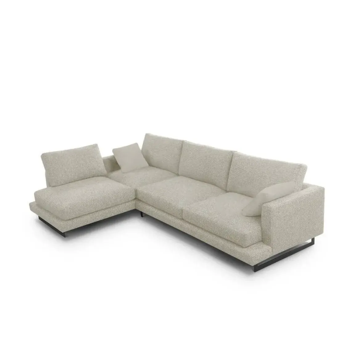 Sofá Chaise Longue de Patas Altas Tapizado en Tela Izquierda QUEEN